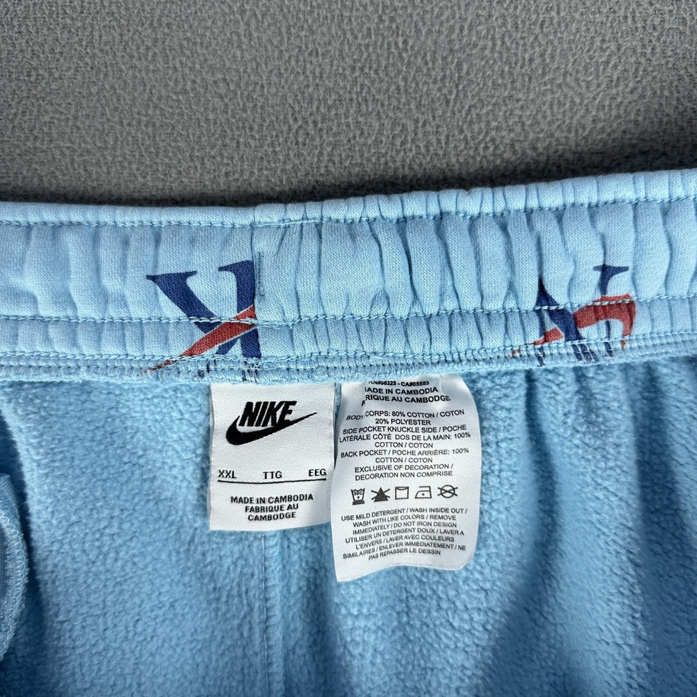 Nike Sweat Shorts XXL Blue Sportswear Club Fleece All Over Print Lounge - Picture 7 of 8